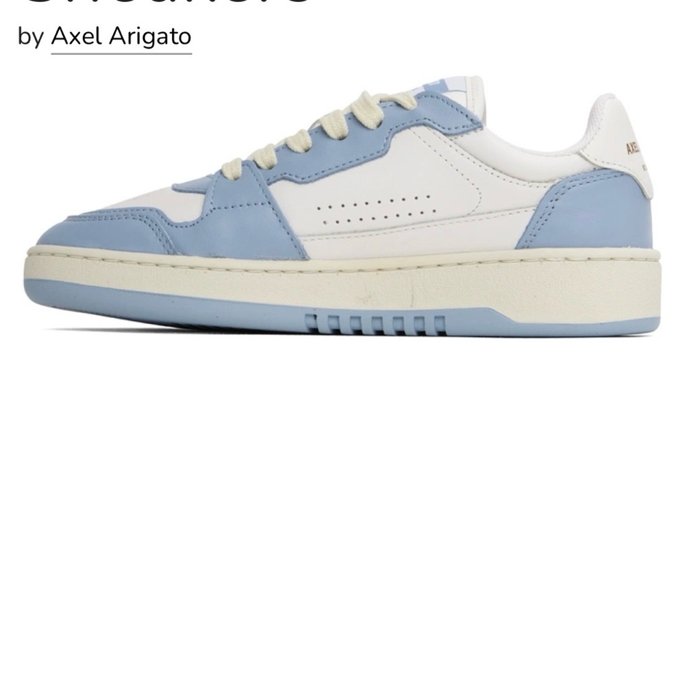 White & Blue Dice Lo Sneakers - Light Blue and White Sneaker - Picture 3 of 7